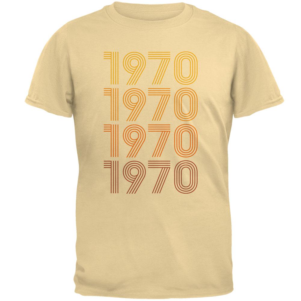 Retro Vintage Flashback Paralines Birthday 1970 Mens T Shirt Men's T-Shirts Old Glory 2XL Yellow Haze 