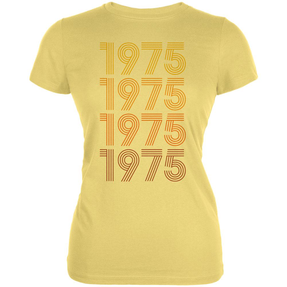 Retro Vintage Flashback Paralines Birthday 1975 Juniors Soft T Shirt Juniors T-Shirts Old Glory LG Yellow 