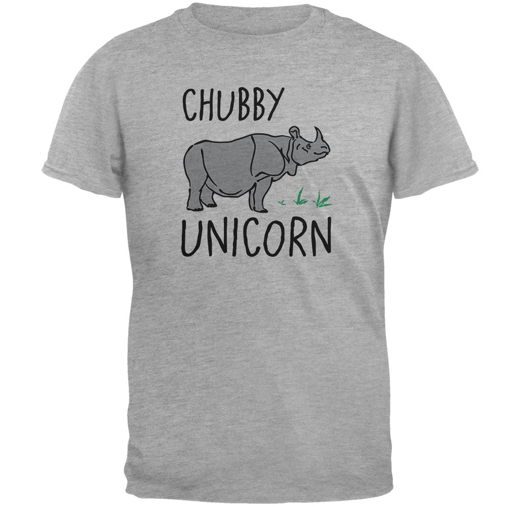 Rhino Chubby Unicorn Doodle Mens Soft T Shirt Men's T-Shirts Old Glory 2XL Heather 