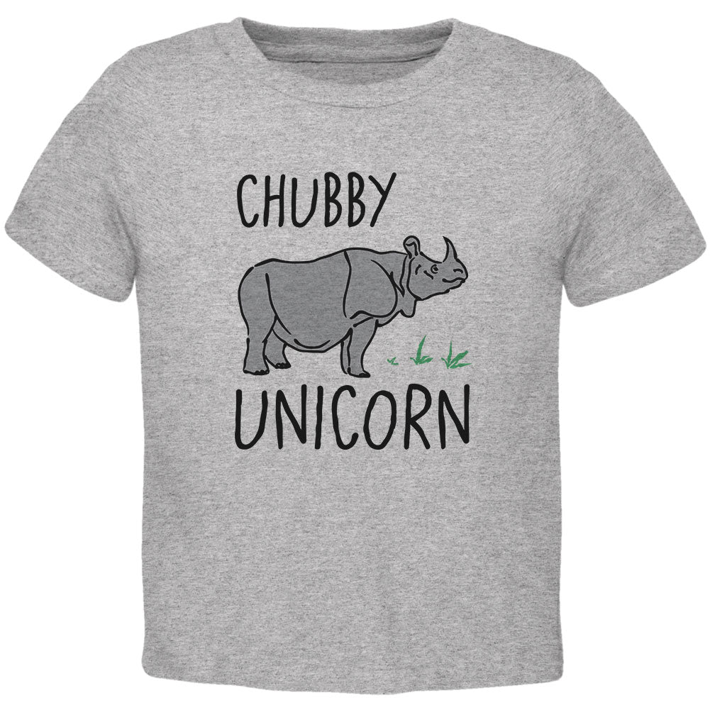 Rhino Chubby Unicorn Doodle Toddler T Shirt Toddler T-Shirts Old Glory 2T Heather 