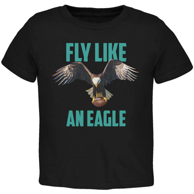 Fly Like an Eagle Flying Football Toddler T Shirt Toddler T-Shirts Old Glory 4T Black 