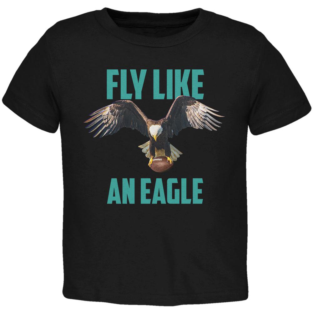 Fly Like an Eagle Flying Football Toddler T Shirt Toddler T-Shirts Old Glory 2T Black 