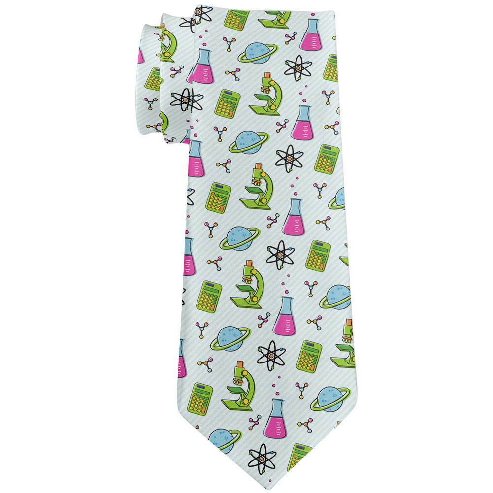 Science and Chemistry Icons Teacher's Necktie Men's Neck Ties Old Glory OS  