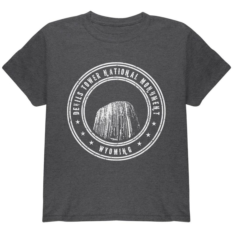 Devils Tower National Monument Youth T Shirt Youth T-Shirts Old Glory LG Dark Heather 