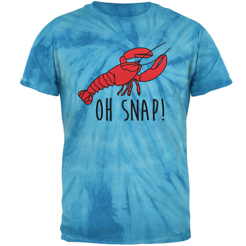 Lobster Crustacean Oh Snap Mens T Shirt Men's T-Shirts Old Glory 2XL Pinwheel Blue Tie Dye 