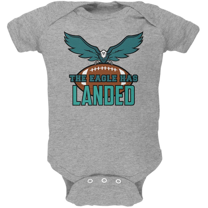 The Eagle Has Landed Football Soft Baby One Piece Baby One Piece Old Glory 0-3M Heather 