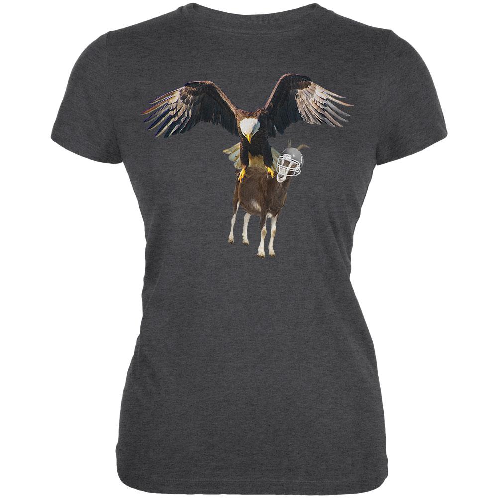 The Eagle Stops The Goat Juniors Soft T Shirt Juniors T-Shirts Old Glory 2XL Deep Heather 