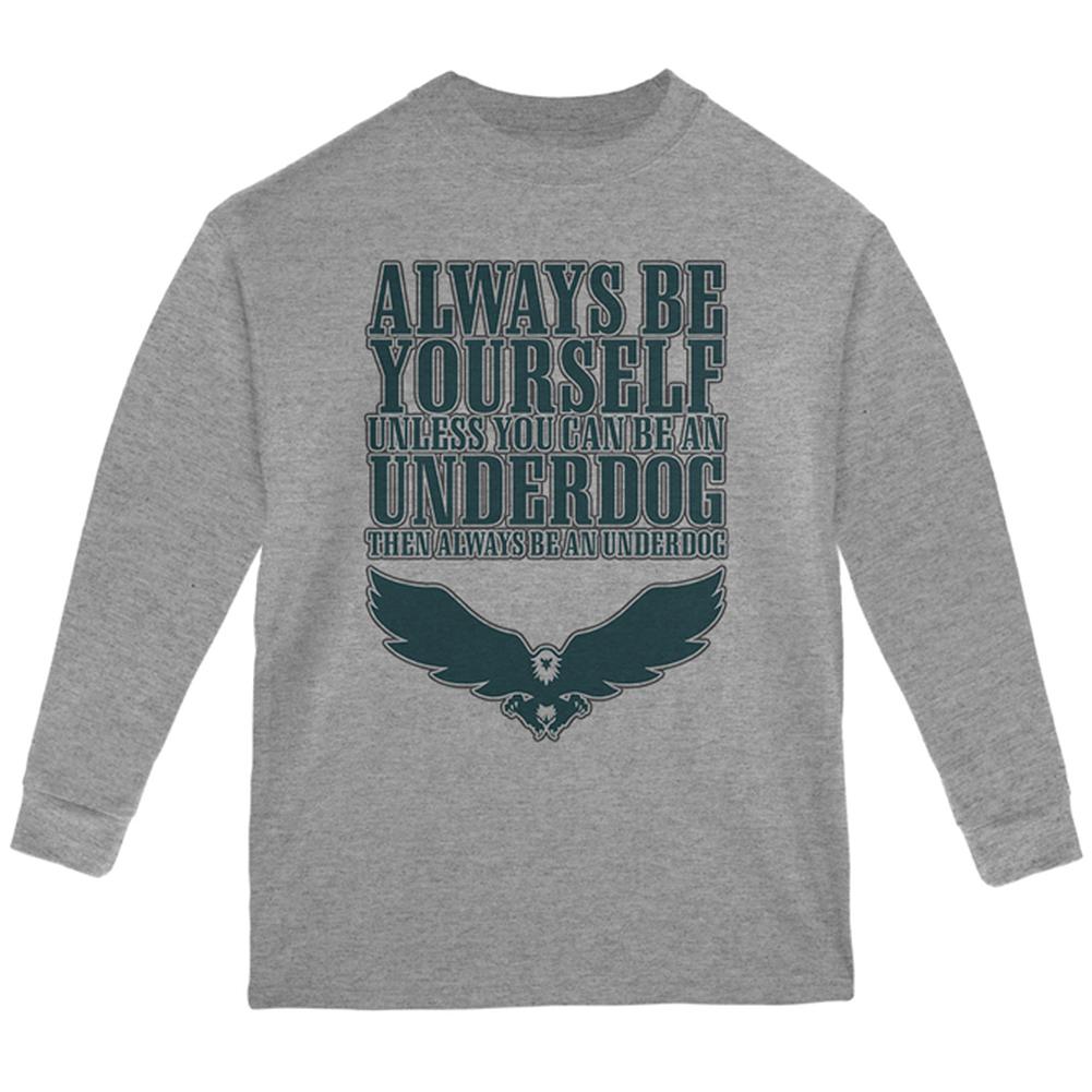 Always Be Yourself Underdog Eagle Youth Long Sleeve T Shirt Youth Long Sleeves Old Glory LG Storm Grey 