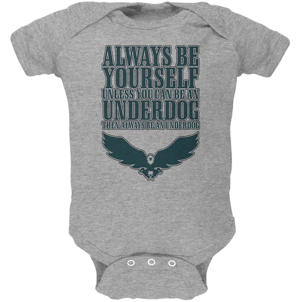 Always Be Yourself Underdog Eagle Soft Baby One Piece Baby One Piece Old Glory 0-3M Heather 