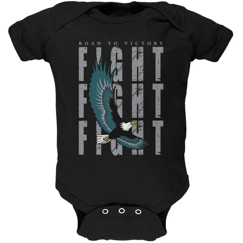 America Road To Victory Eagle Fight Soft Baby One Piece Baby One Piece Old Glory 0-3M Black 