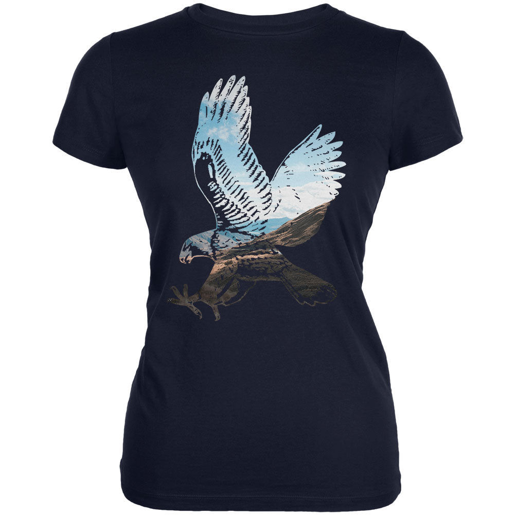 4th of July Eagle Freedom America USA Juniors Soft T Shirt Juniors T-Shirts 4th of July 2XL Navy 