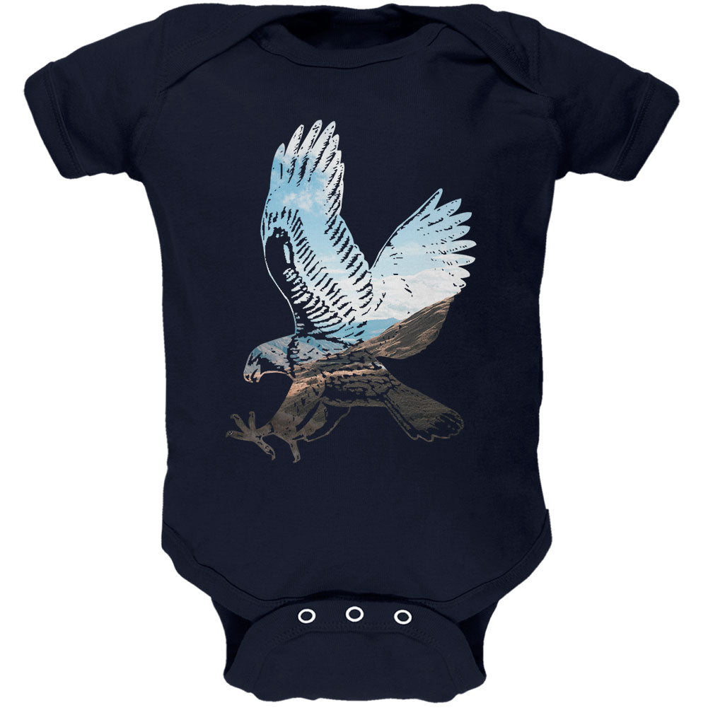 4th of July Eagle Freedom America USA Soft Baby One Piece Baby One Piece 4th of July 0-3M Navy 