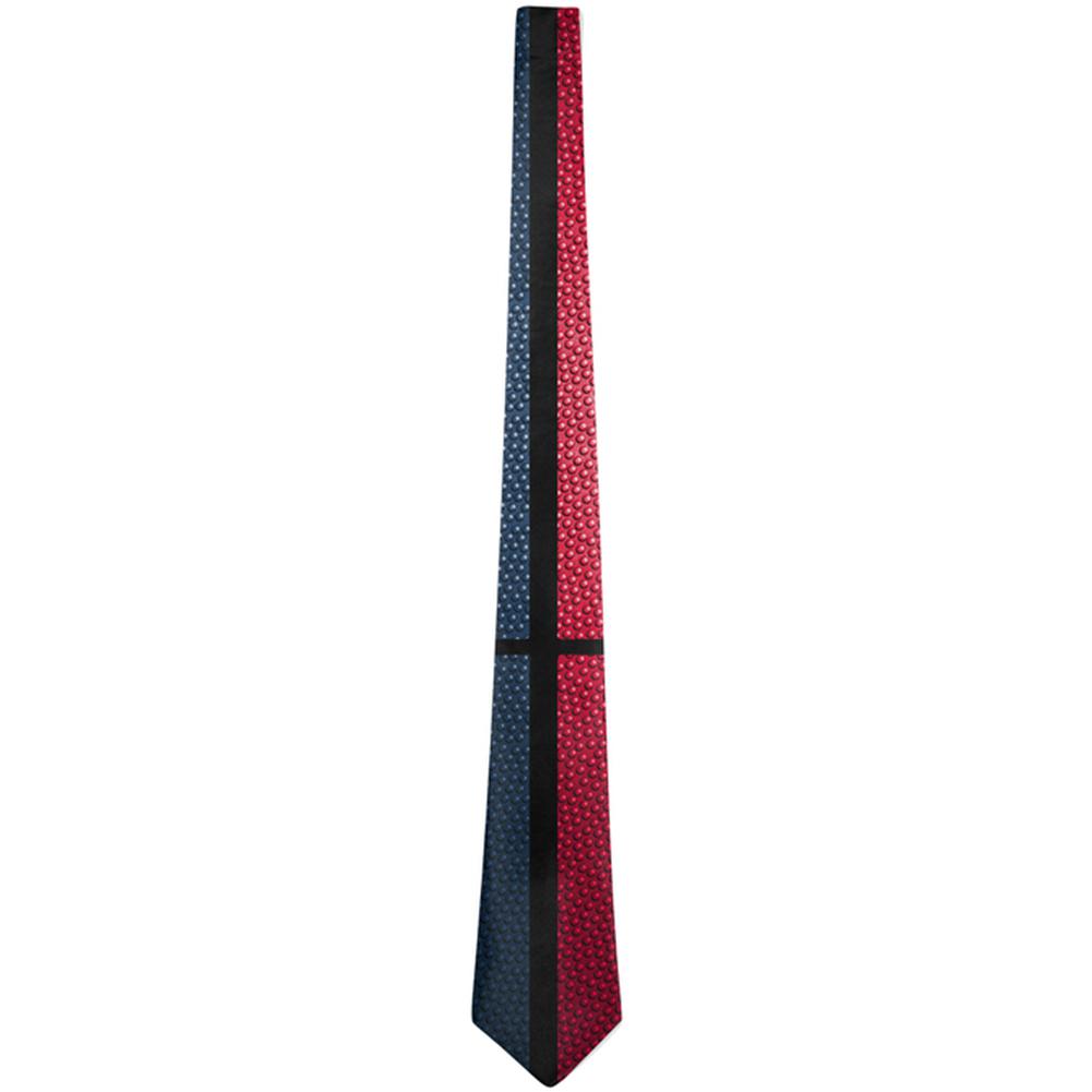 Championship Basketball Red & Navy Blue All Over Neck Tie Men's Neck Ties Old Glory OS Multi 