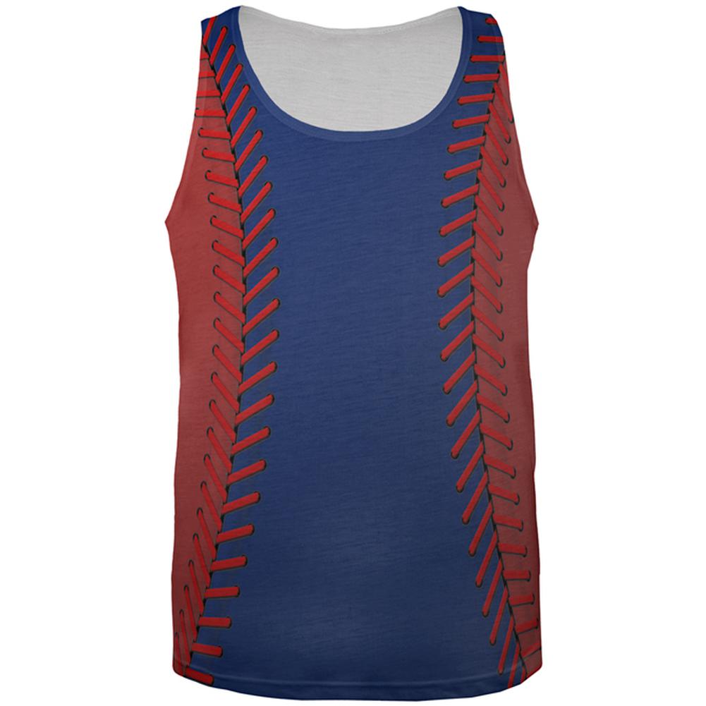 Baseball League Blue and Red All Over Mens Tank Top Men's Tank Tops Old Glory 2XL Multi 