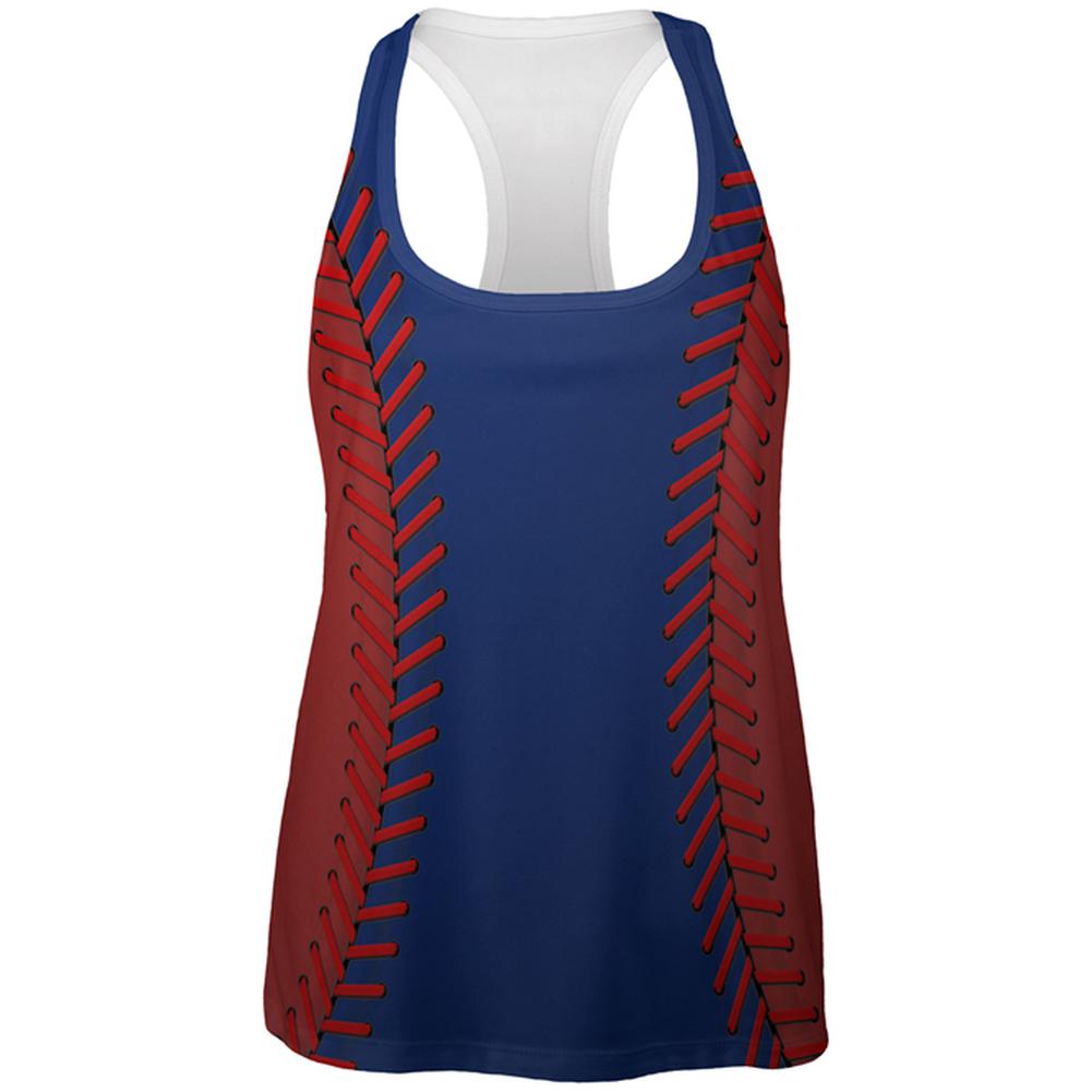 Baseball League Blue and Red All Over Womens Work Out Tank Top Women's Tank Tops Old Glory 2XL Multi 