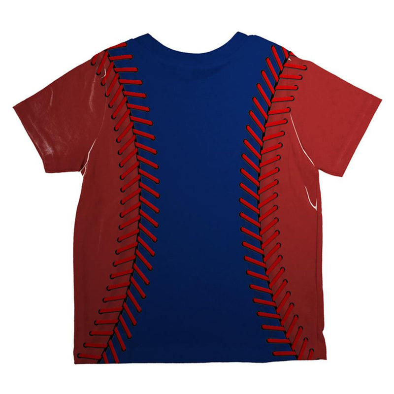 Baseball League Blue and Red All Over Toddler T Shirt Toddler T-Shirts Old Glory   