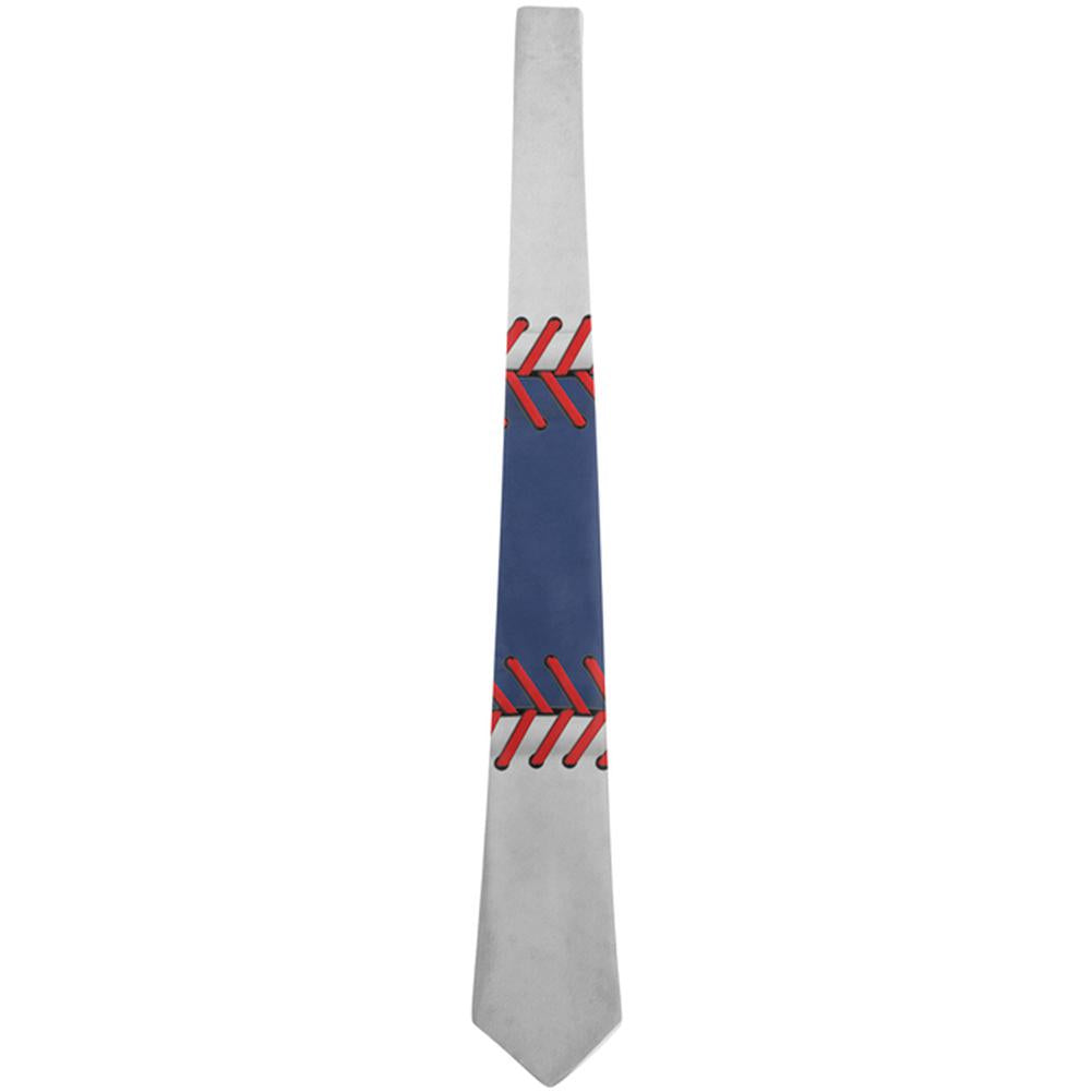 Baseball League Blue and White All Over Neck Tie Men's Neck Ties Old Glory OS Multi 