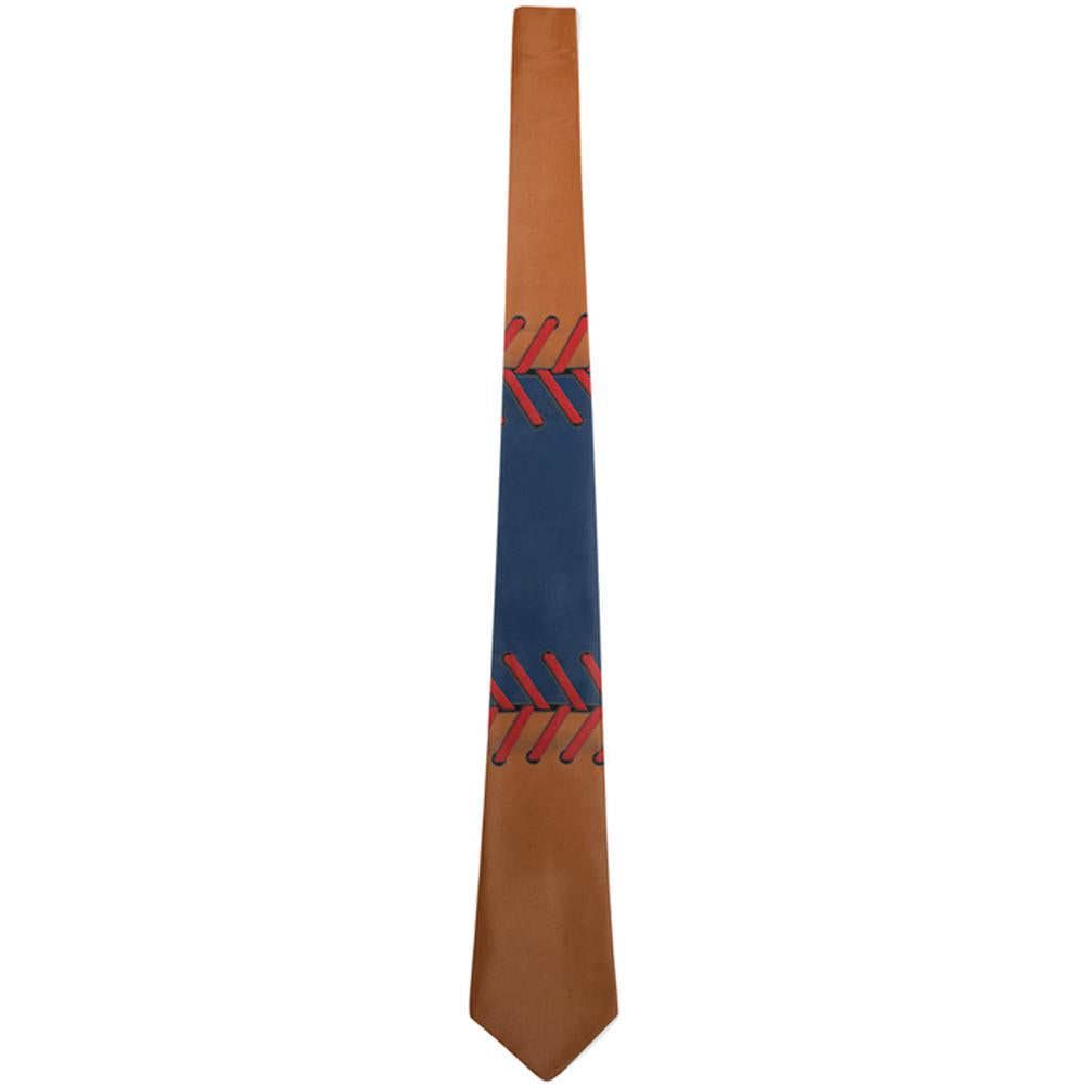 Baseball League Navy Blue and Orange All Over Neck Tie Men's Neck Ties Old Glory OS Multi 