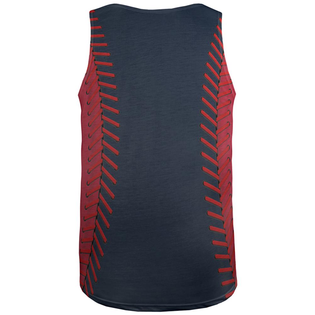 Baseball League Navy Blue and Red All Over Mens Tank Top Men's Tank Tops Old Glory   