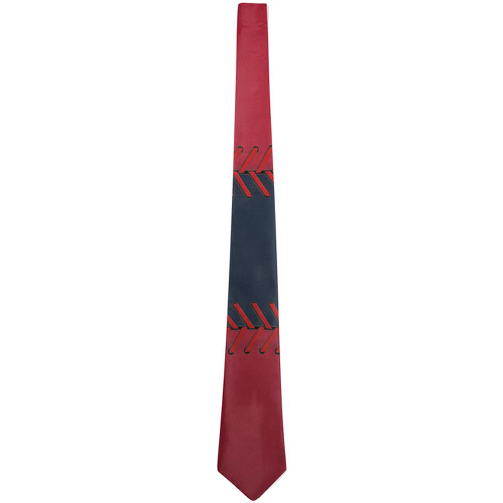 Baseball League Navy Blue and Red All Over Neck Tie Men's Neck Ties Old Glory OS Multi 