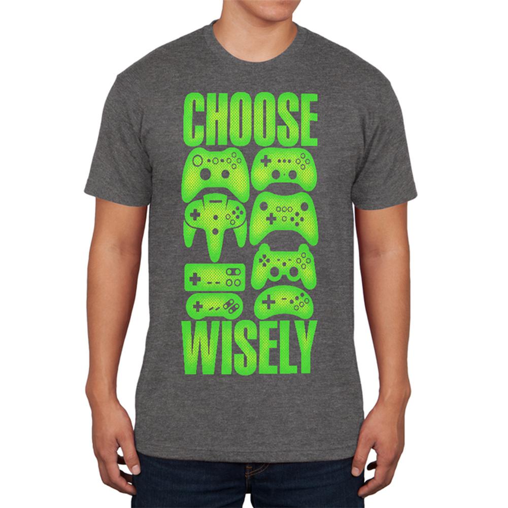 Choose Your Weapon Wisely Video Games Mens Soft T Shirt Men's T-Shirts Old Glory 2XL Charcoal Heather 