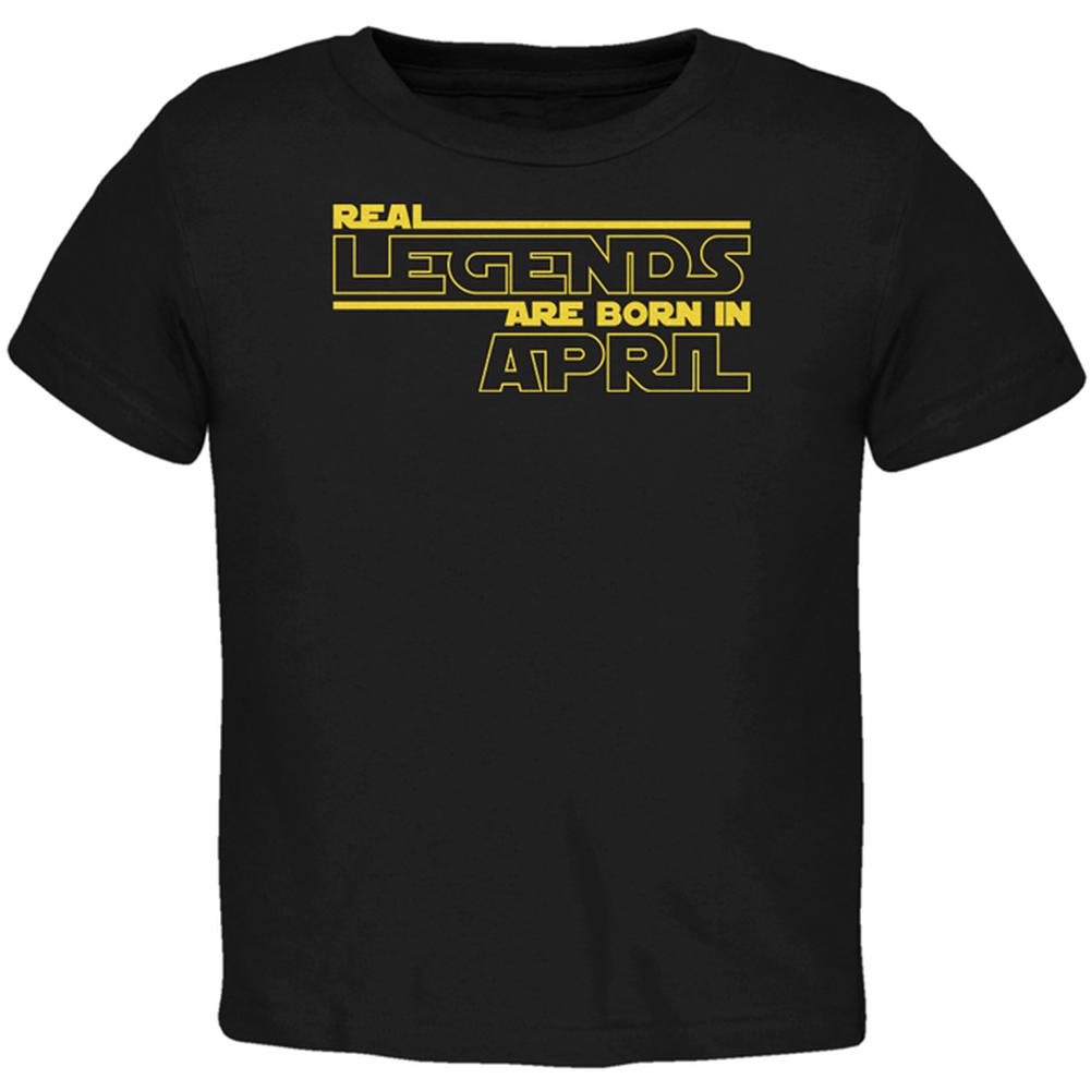 Real Legends are Born in April Toddler T Shirt Toddler T-Shirts Old Glory 2T Black 