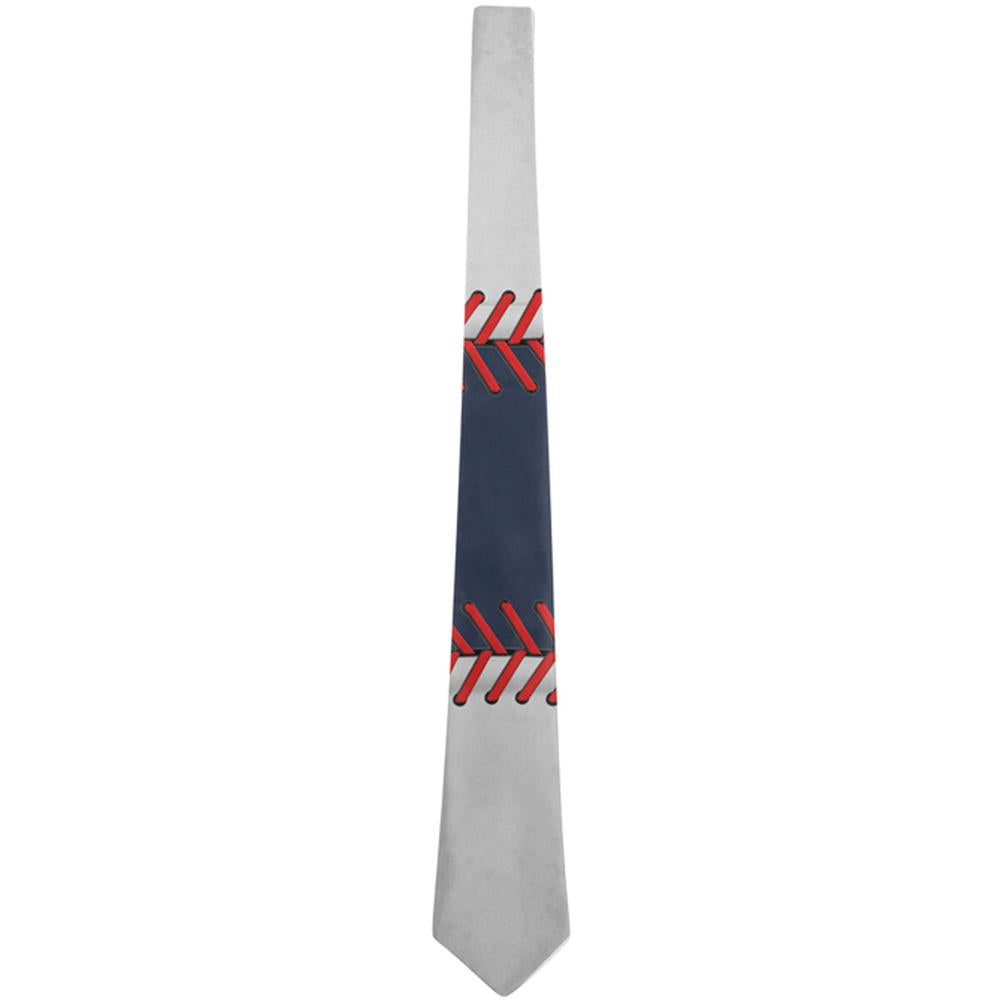 Baseball League Navy Blue and White All Over Neck Tie Men's Neck Ties Old Glory OS Multi 