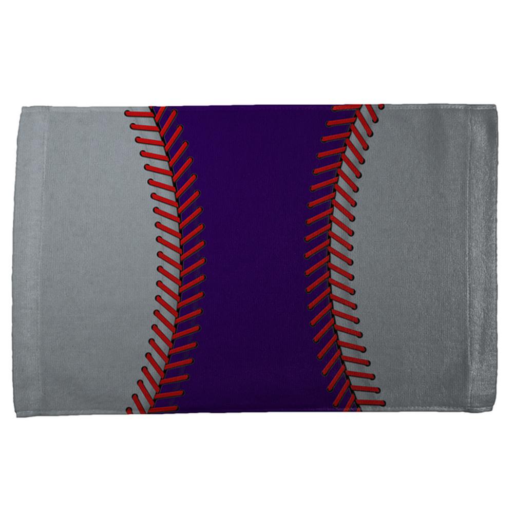 Baseball League Purple and Silver All Over Sport Towel Hand Towel Old Glory OS Multi 