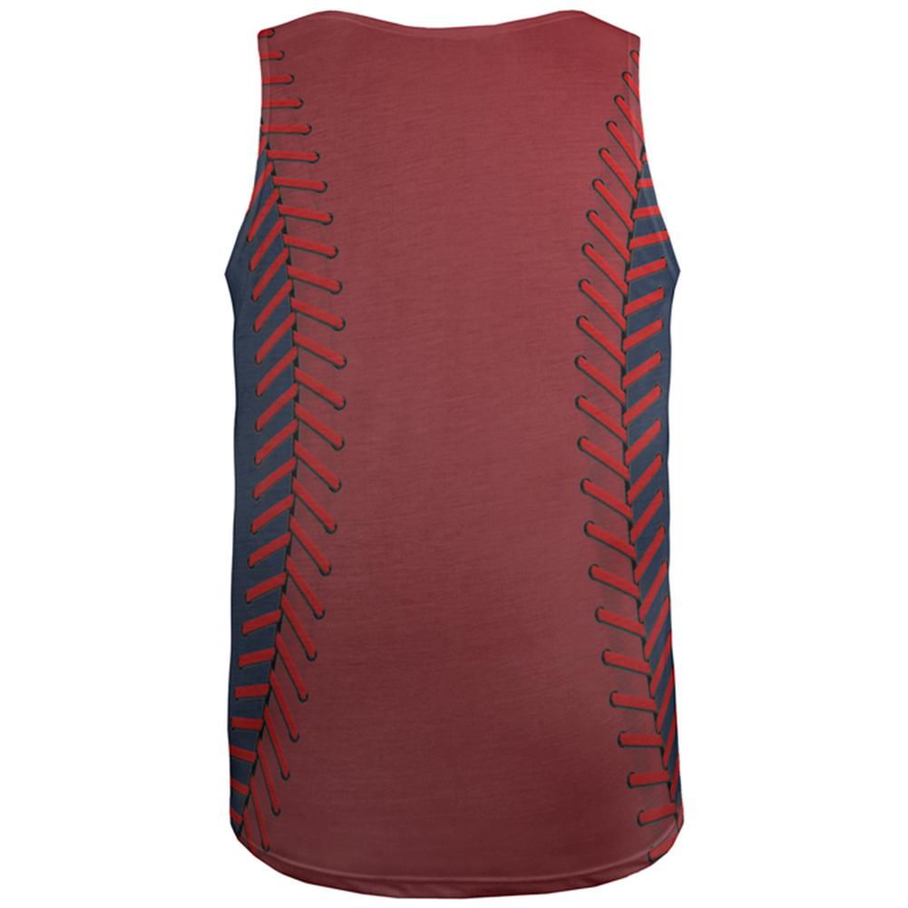 Baseball League Red and Navy Blue All Over Mens Tank Top Men's Tank Tops Old Glory   