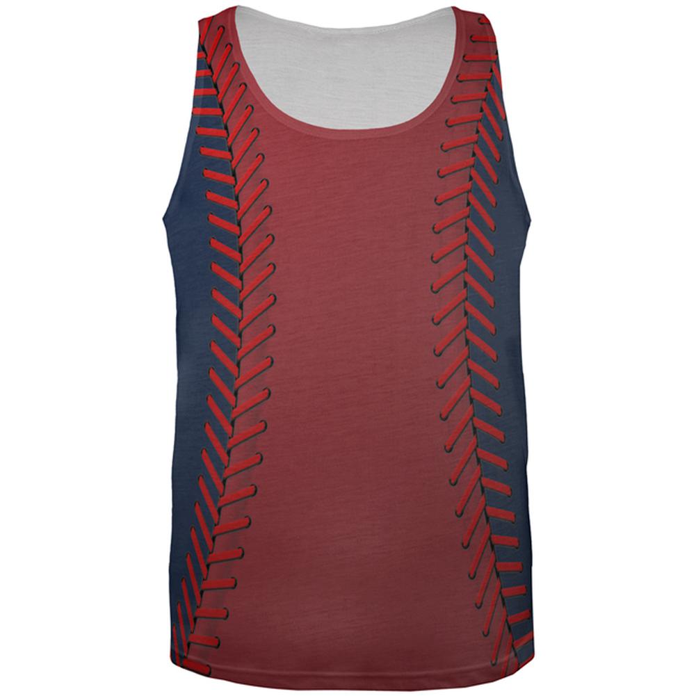 Baseball League Red and Navy Blue All Over Mens Tank Top Men's Tank Tops Old Glory 2XL Multi 