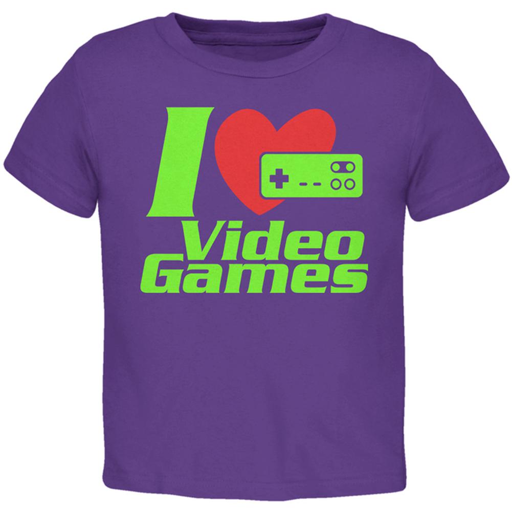 I Heart Video Games Gen 1 Toddler T Shirt Toddler T-Shirts Old Glory 2T Purple 