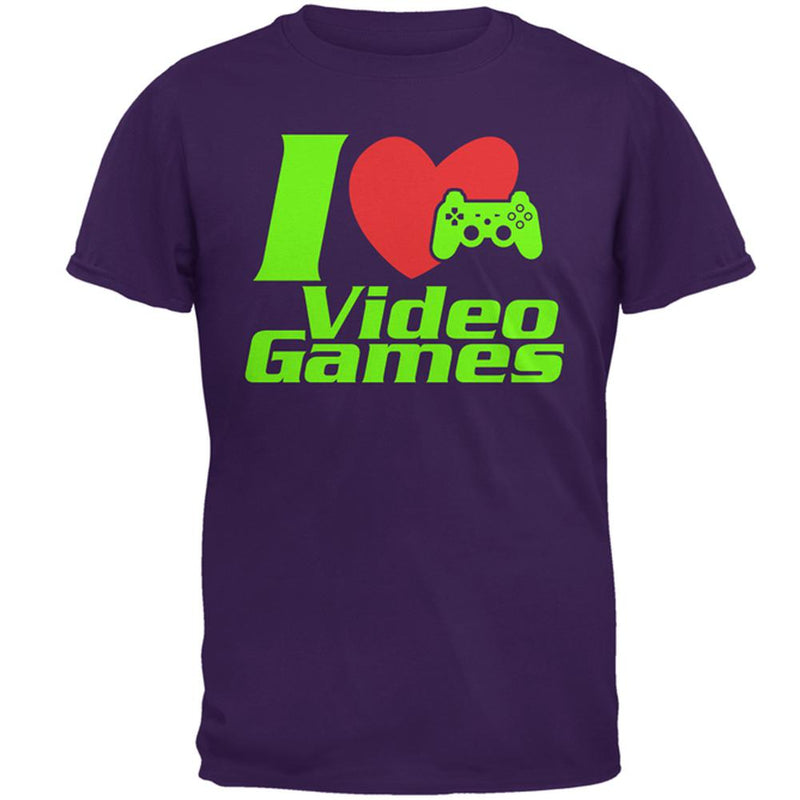 I Heart Video Games Gen 2 Mens T Shirt Men's T-Shirts Old Glory 2XL Purple 