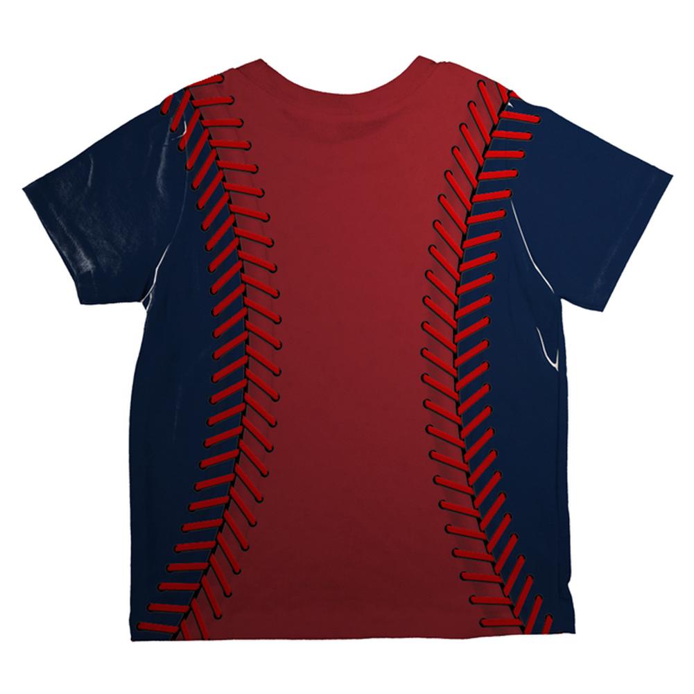 Baseball League Red and Navy Blue All Over Toddler T Shirt Toddler T-Shirts Old Glory   