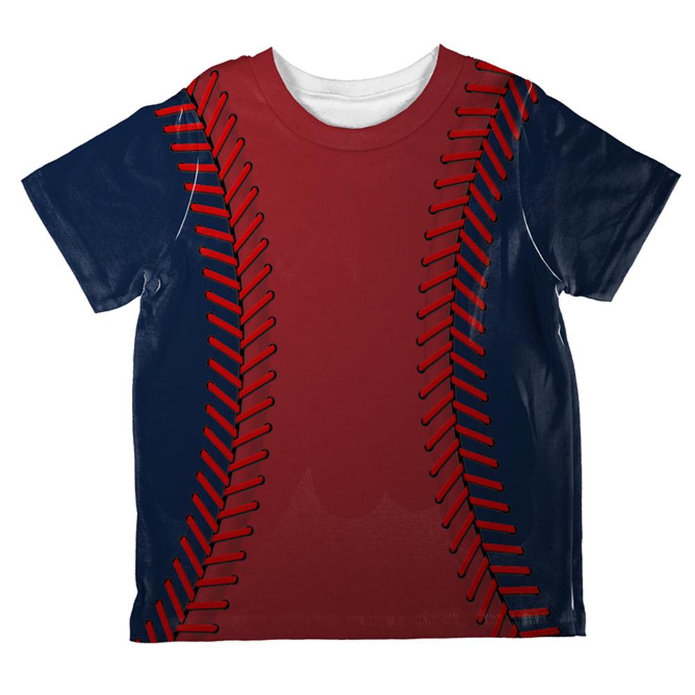 Baseball League Red and Navy Blue All Over Toddler T Shirt Toddler T-Shirts Old Glory 2T Multi 