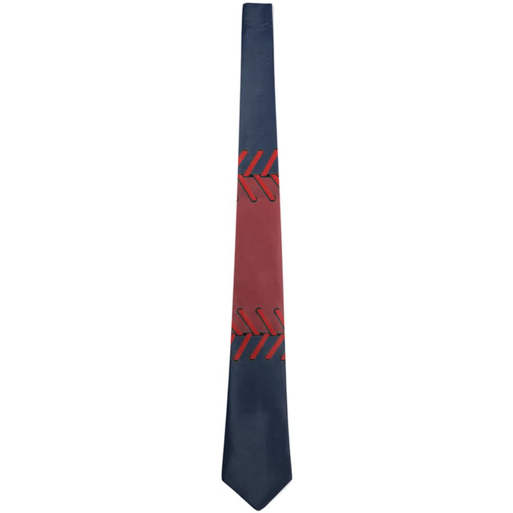 Baseball League Red and Navy Blue All Over Neck Tie Men's Neck Ties Old Glory OS Multi 