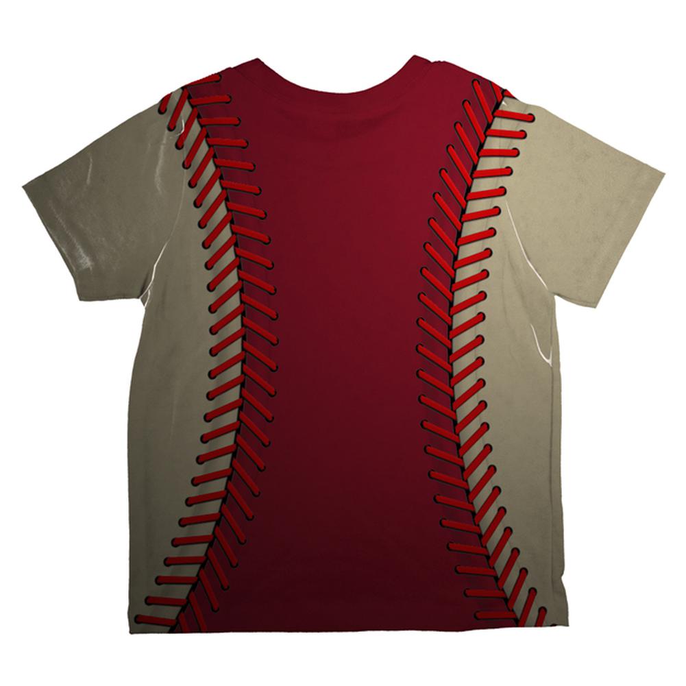 Baseball League Red and Sand All Over Toddler T Shirt Toddler T-Shirts Old Glory   