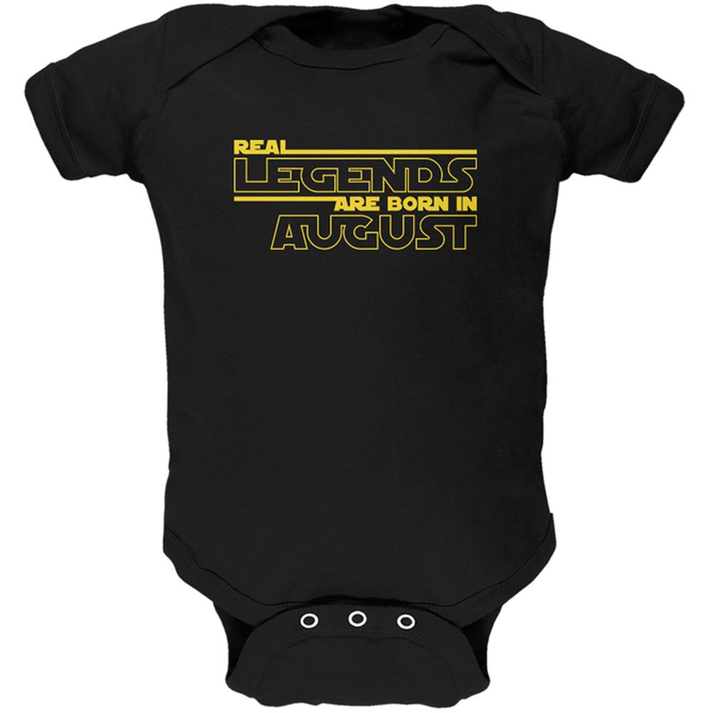 Real Legends are Born in August Soft Baby One Piece Baby One Piece Old Glory 0-3M Black 