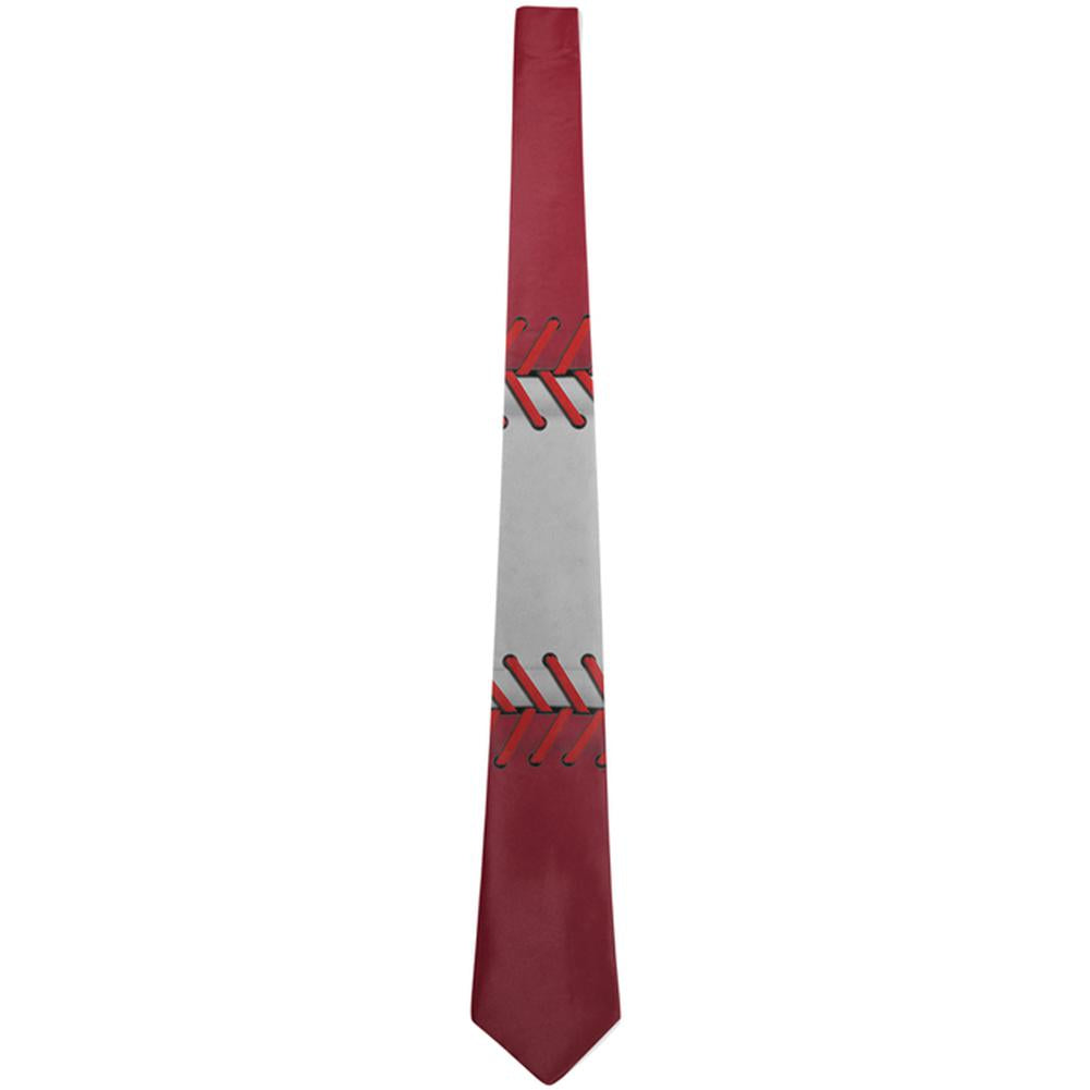 Baseball League White and Red All Over Neck Tie Men's Neck Ties Old Glory OS Multi 