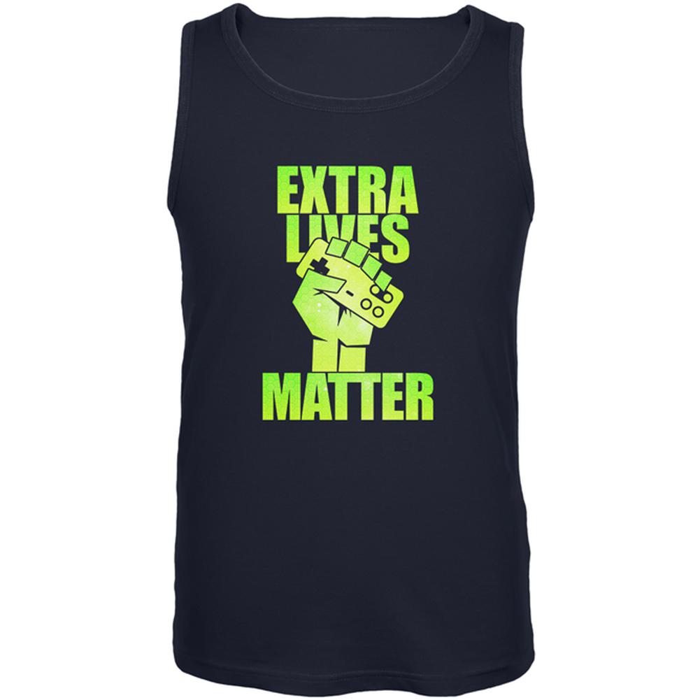 Video Games Extra Lives Matter Mens Tank Top Men's Tank Tops Old Glory 2XL Navy 