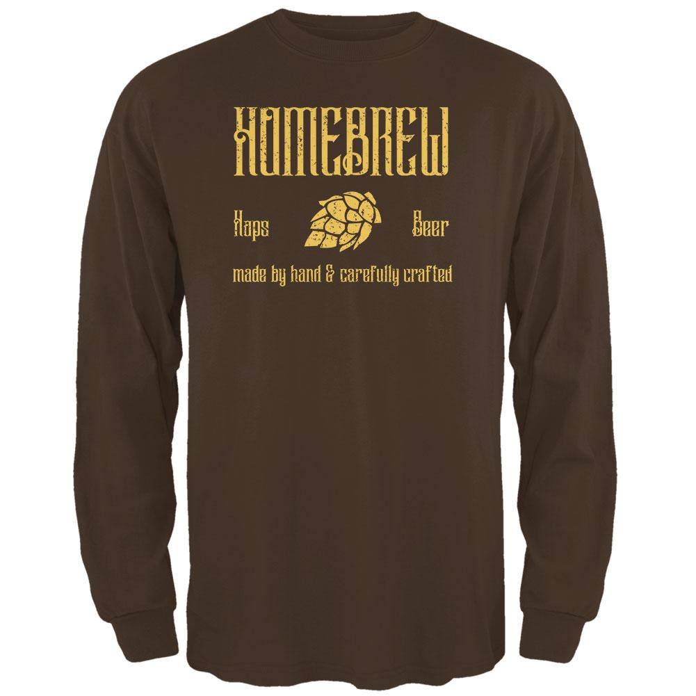 Homebrew Hops Beer Hand Crafted Mens Long Sleeve T Shirt Men's Long Sleeves Old Glory 2XL Brown 