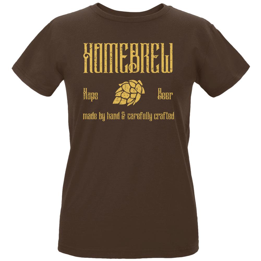 Homebrew Hops Beer Hand Crafted Womens Organic T Shirt Women's T-Shirts Old Glory LG Chocolate 