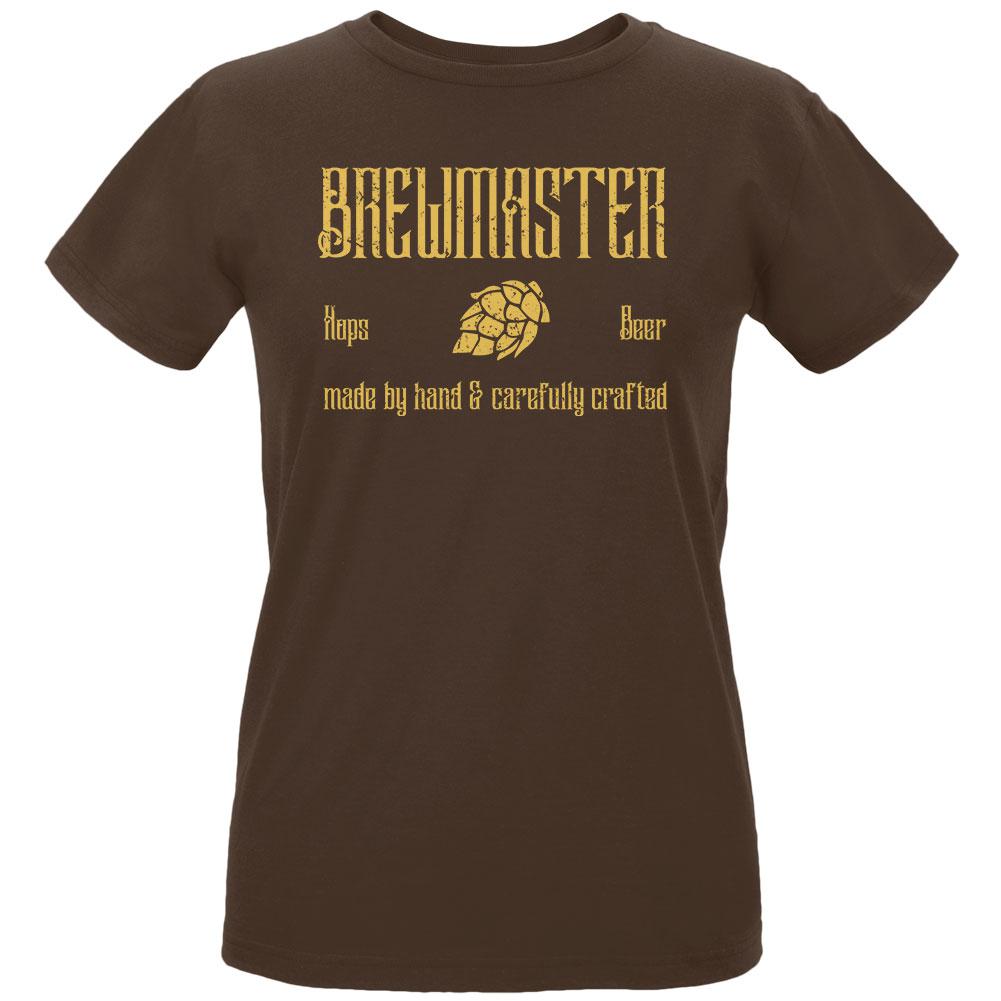 Brewmaster Beer Hops Hand Crafted Womens Organic T Shirt Women's T-Shirts Old Glory LG Chocolate 