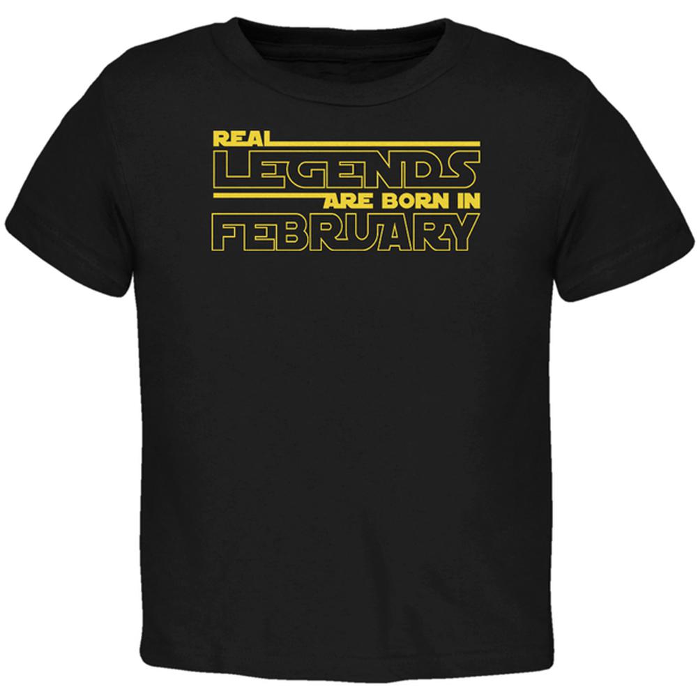 Real Legends are Born in February Toddler T Shirt Toddler T-Shirts Old Glory 2T Black 