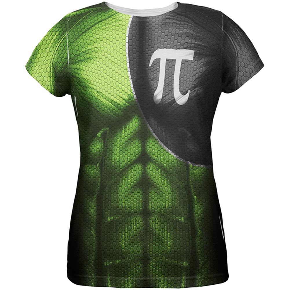 Captain Pi the Irrational Superhero All Over Womens T Shirt Women's T-Shirts Old Glory 2XL Multi 