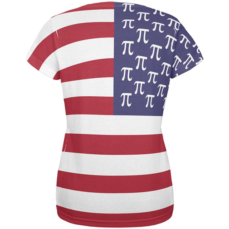 4th of July American Pi Flag All Over Womens T Shirt Women's T-Shirts Old Glory   