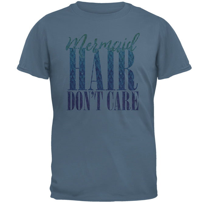 Mermaid Hair Don't Care Mens T Shirt Men's T-Shirts Old Glory 2XL Indigo Blue 