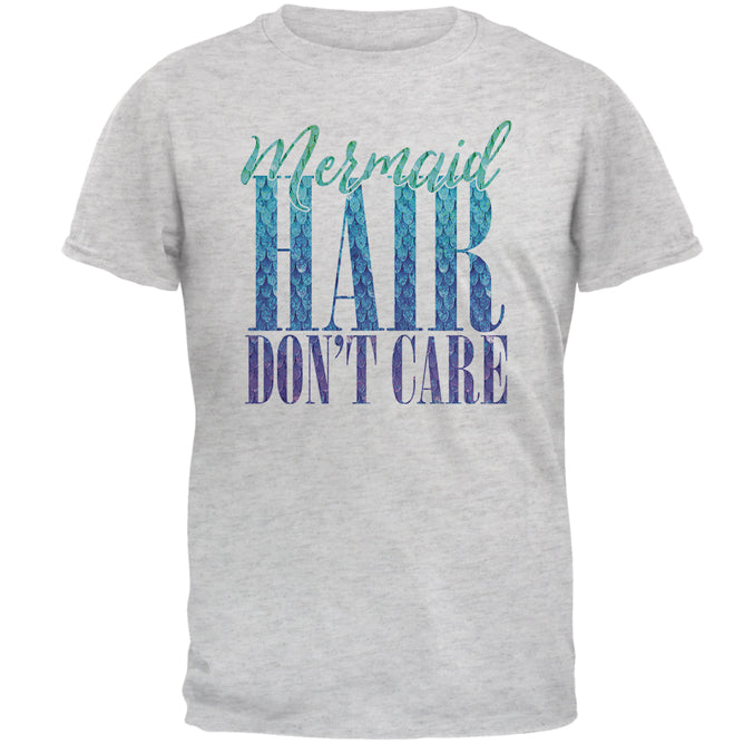 Mermaid Hair Don't Care Mens T Shirt Men's T-Shirts Old Glory 2XL Light Heather Grey 