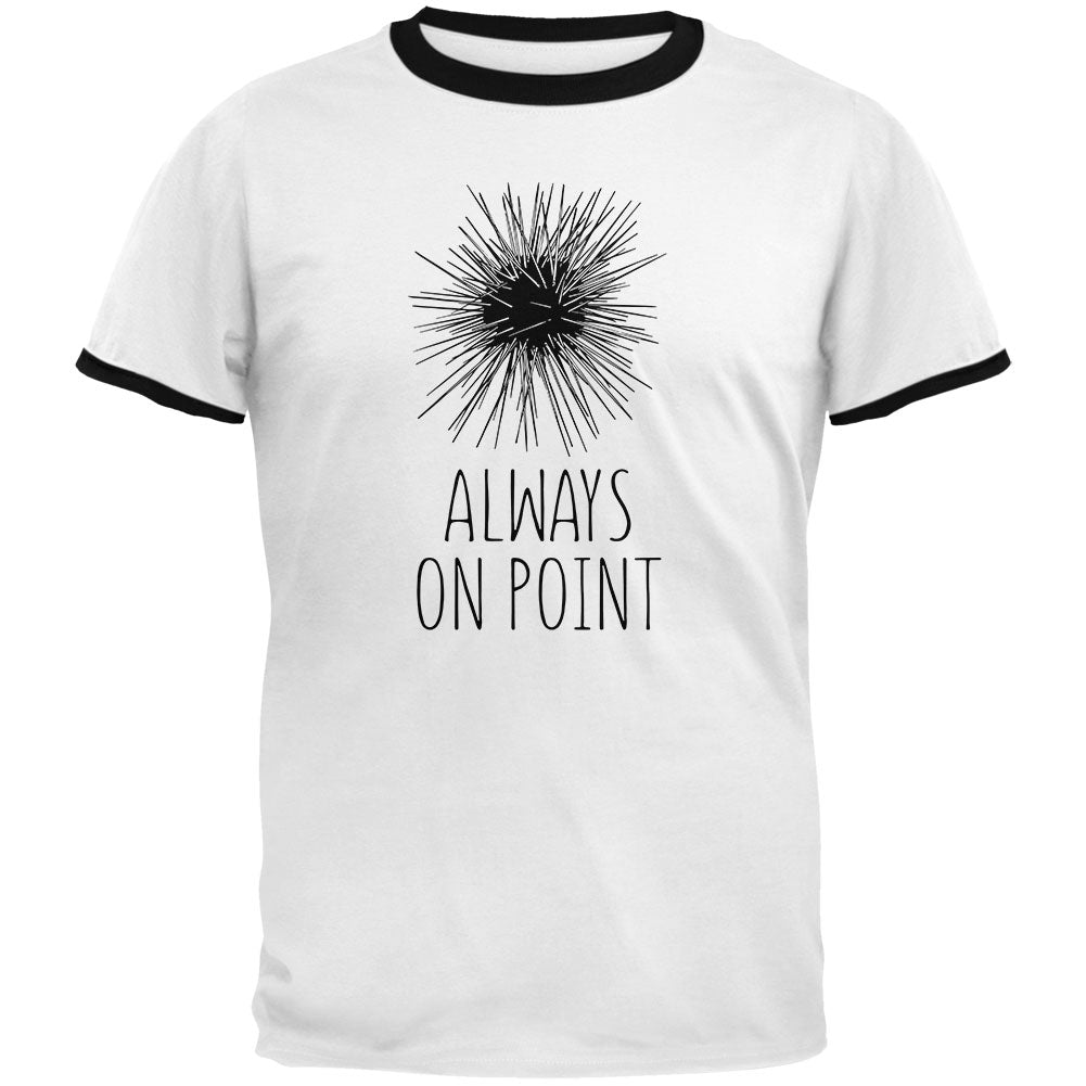 Sea Urchin Always on Point Mens Ringer T Shirt Men's T-Shirts Old Glory 2XL White-Black 