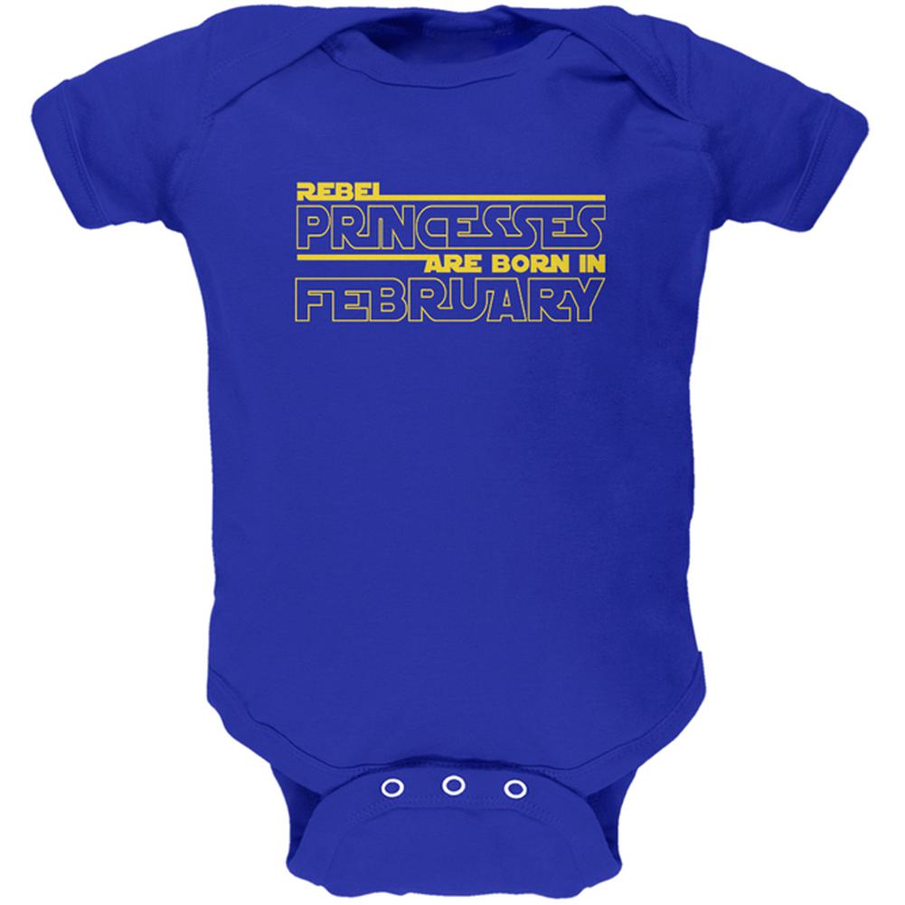 Rebel Princesses are Born in February Soft Baby One Piece Baby One Piece Old Glory 0-3M Royal 