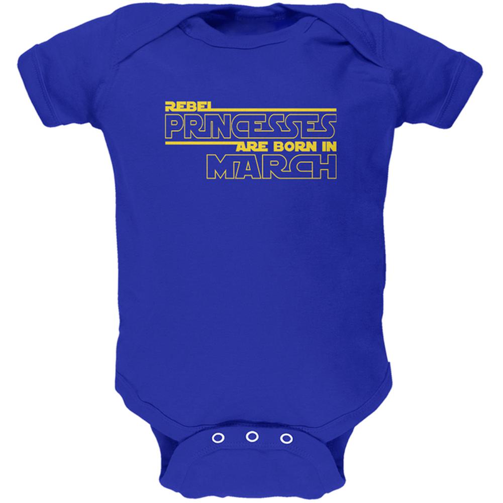 Rebel Princesses are Born in March Soft Baby One Piece Baby One Piece Old Glory 0-3M Royal 